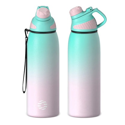 "Stay Cool, Stay Adventurous: The Ultimate Magnetic Lid Water Bottle!"